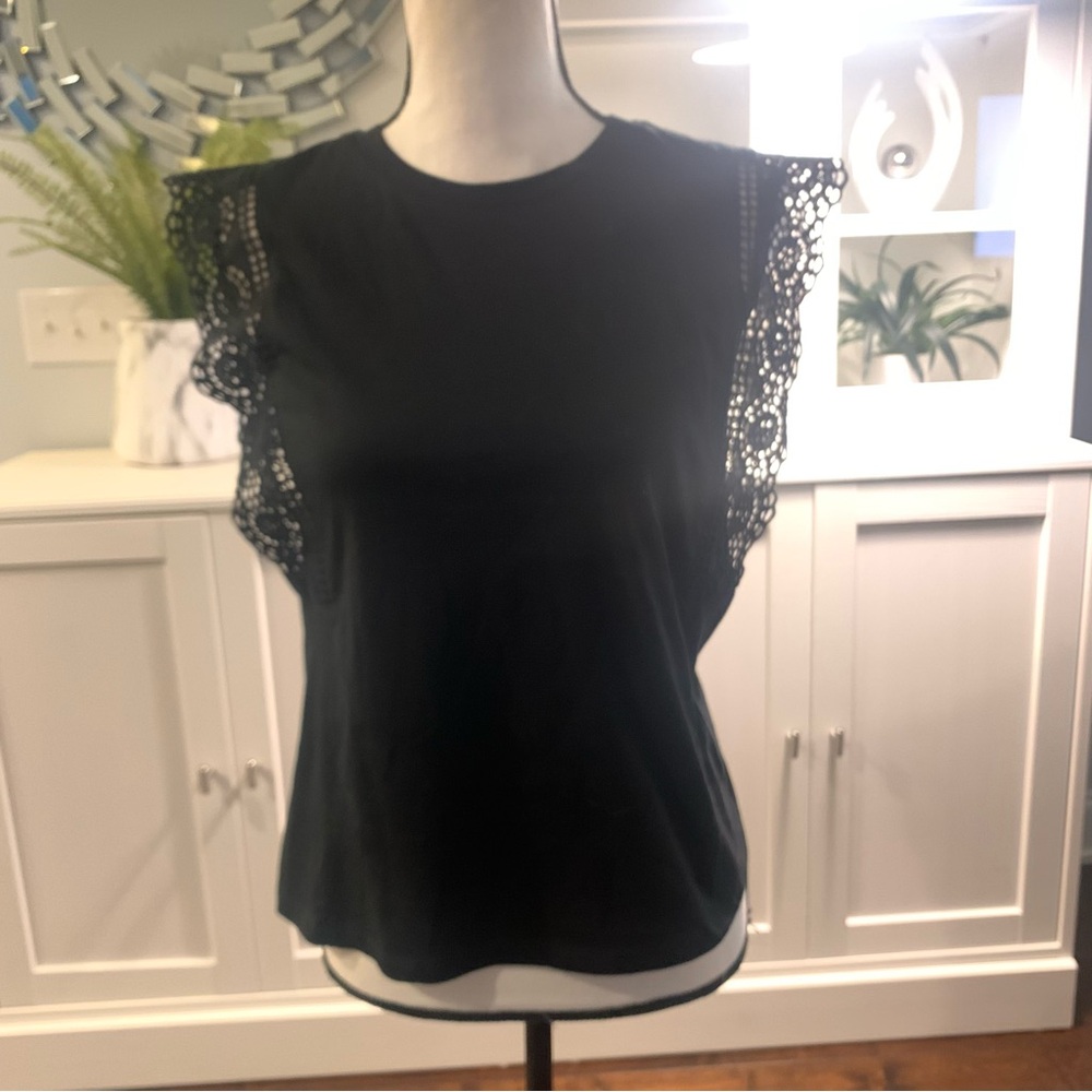 Banana Republic Black Ruffled Blouse